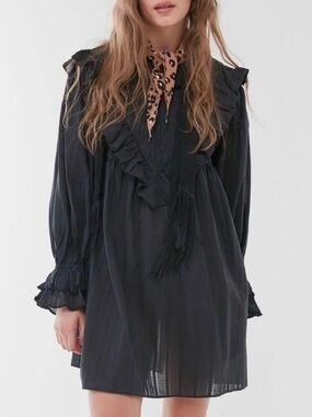 Urban Outfitters Black Ruffled Babydoll Mini Dress